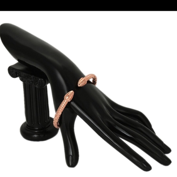 Rose Gold Caribbean Bangle Bracelet Cuff 60mm 7-8.5” Arrow Spear Cocoa Pyramid - Picture 1 of 4